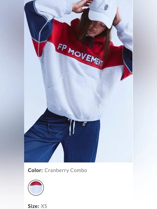 ~ Free People Movement ~  Final Call Colorblock Logo Hoodie ~ XS ~ NWT ~ - Picture 2 of 14